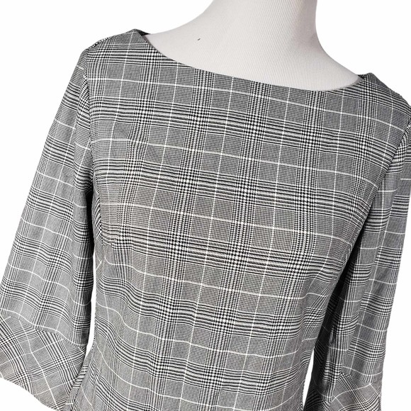 H&M Women's size 10 Black White & Gray Plaid Dress - Picture 2 of 9